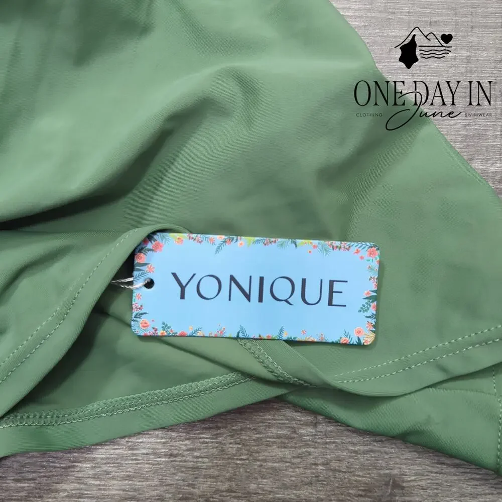 Yonique High Neck Tankini Swimsuit Size S